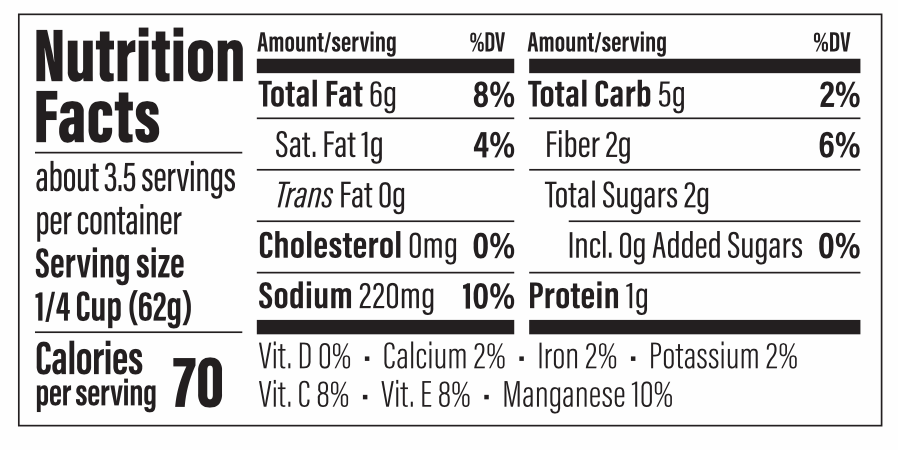 blueberry mole nutrition facts