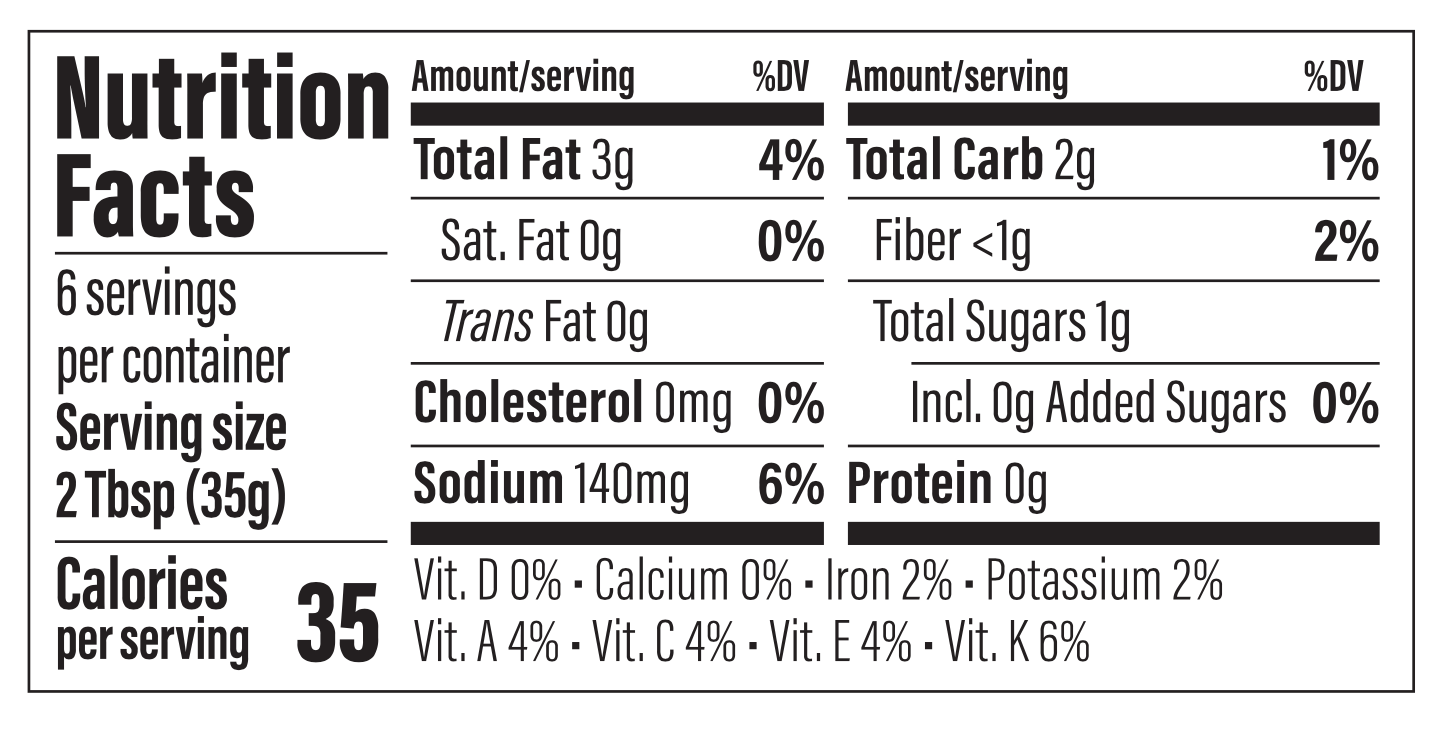 salsa verde nutrition facts